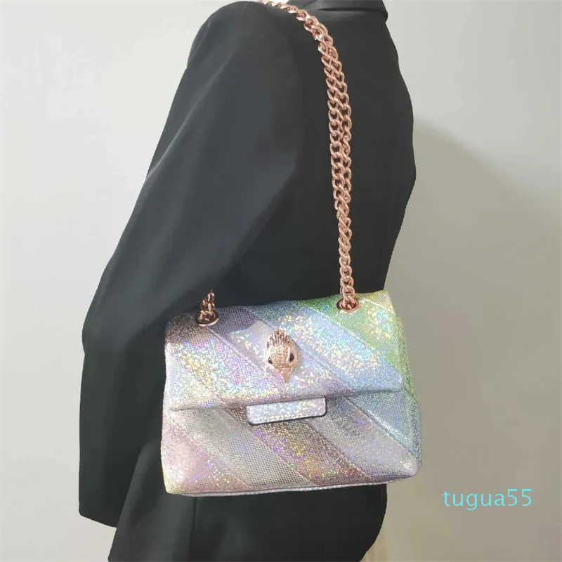 Shiny Designer Bag Eagle Head Shoulder Bags Women Messenger Bag Rose Gold Hardware Chain Luxurys Handväska Purse