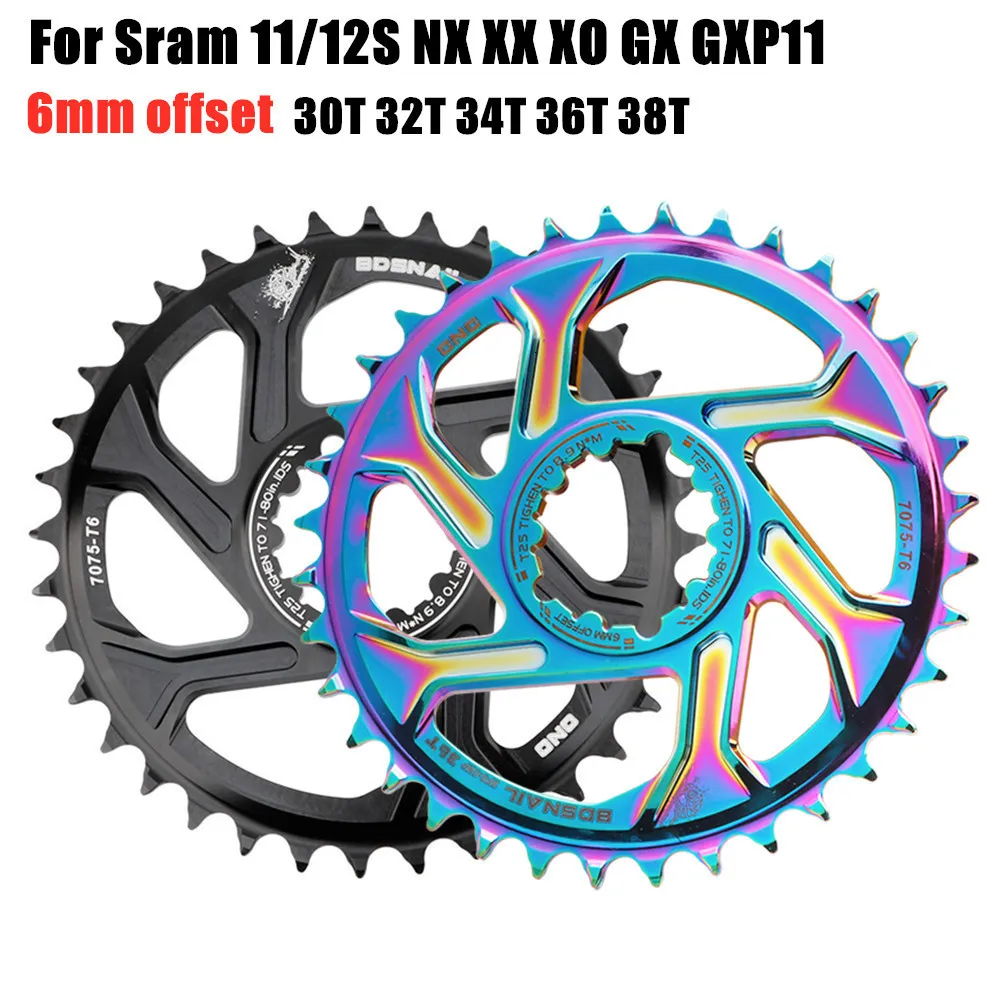 자전거 프리 웨스 체인 휠 GXP MTB Mountain 3 6mm 오프셋 30T 32T 34T 36T 38T 크라운 자전거 체인 SRAM11 12S NX XX XO GX GXP11 크랭크 부품 230621