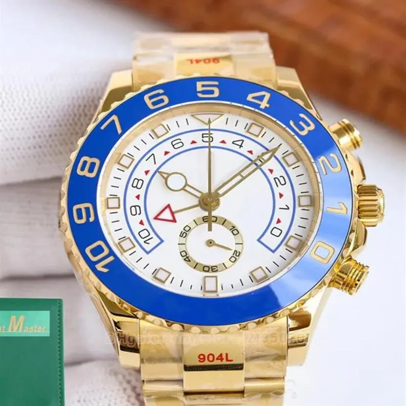 Montre homme en or vintage oysttersteel bracelet waite cadran preuve de l'eau designer montres YachtMaster homme montres montre-bracelet mécanique308E