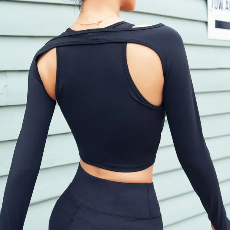Active Shirts Breathable Sport Shirt Long Sleeve Yoga Crop Top Women Gym Wear Fitness Running Sportswear Solid Workout Female Clothes