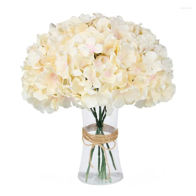 Flores decorativas Casamento Centro de Mesa Floral Decoração de Mesa Falsa Ramos de Hortênsia Buquê de Noiva Arranjo de Flores Artificial