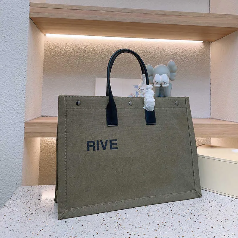 Canvas-Einkaufstasche für Damen, RIVE Luxuyrs Handtasche, Brief-Taschen, große Kapazität, Schulter-Einkaufstaschen, Geldbörse, klassische Designer-Tasche