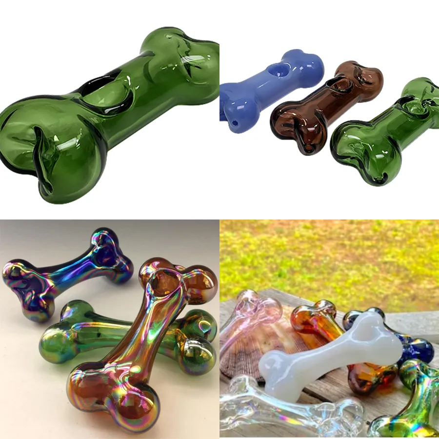 Vintage DOG Bone GLASS PIPE Bong narguilé Original Glass Factory Made peut mettre le logo du client par DHL UPS CNE