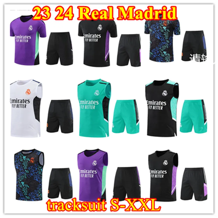 22 23 Real MadridS hommes Survêtements sans manches costume 23/24 Nouveau style Madrids BENZEMA costume d'entraînement de football chandal futbol surveyement joggingt Sweat