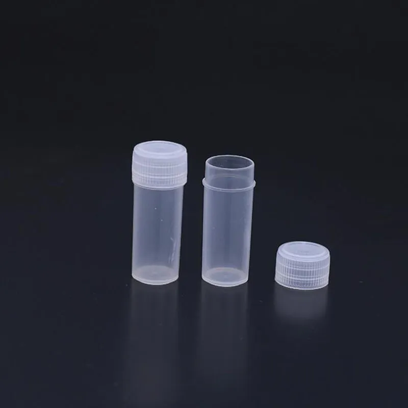 5 ml plastpillerflaska tom containrar Förvaringsflaskprov injektionsflaskor med lock för testfri frakt 3000st/parti