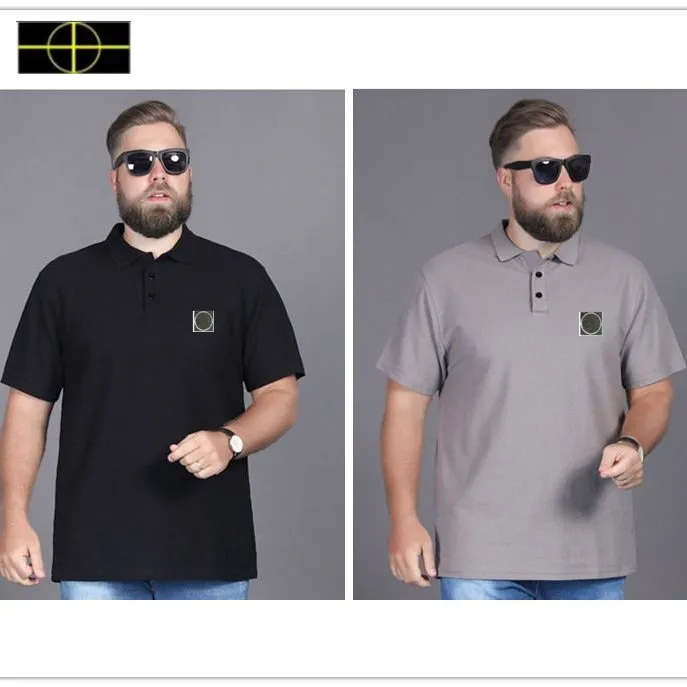 brand stone jacket polos island Summer Classic Solid Mercerized Cotton Polo Shirt Men's Short Sleeve Stone T-shirt Is land Casual Versatile10XL2324t1