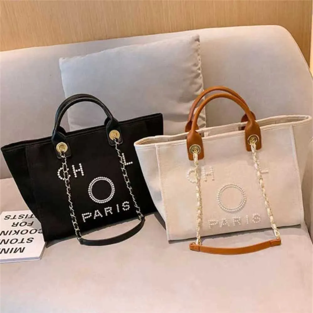 Borse a mano classiche di lusso da donna Borsa da spiaggia in tela Borse a mano Moda femminile Grande capacità Confezioni a catena piccola Borsa a tracolla grande 7KPL 60% Saldi outlet di fabbrica