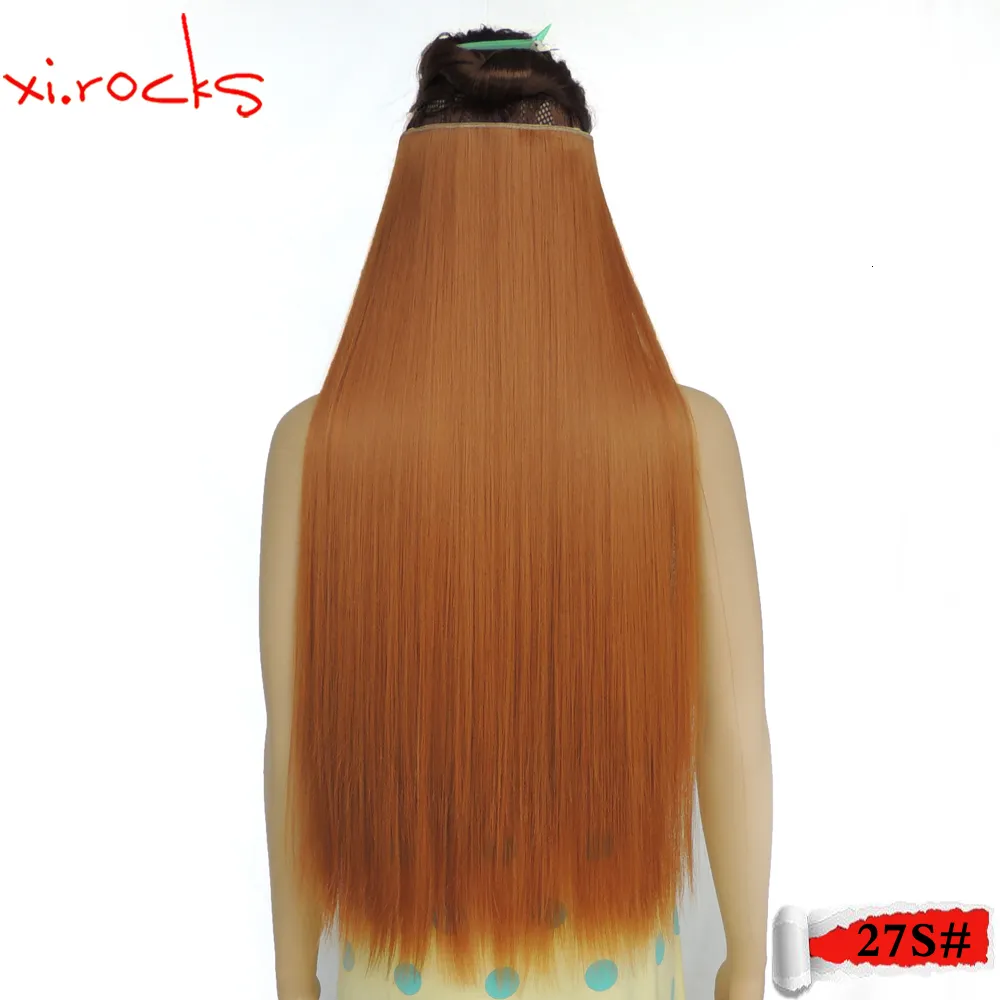 Hair pieces WJLZ505027s 2PieceLot XiRocks 5 Clips Synthetic in Straight Blonde Color 230621
