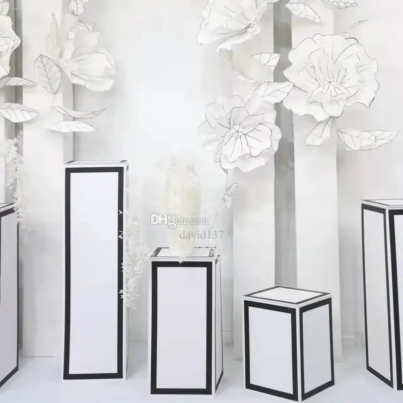 Unique Style 4-piece one set Square Dessert Column Wedding Props Wedding Road guide Party stage decoration 858