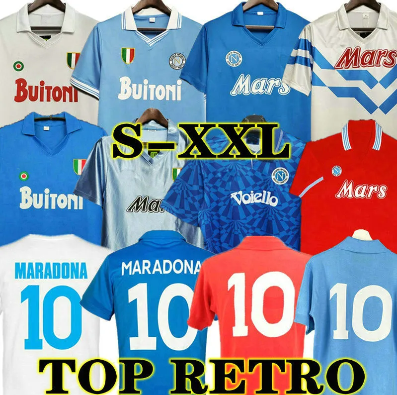 Maradona 1986 1987 1988 1999 Napoli Retro Soccer Jersey Vintage 87 88 89 91 93