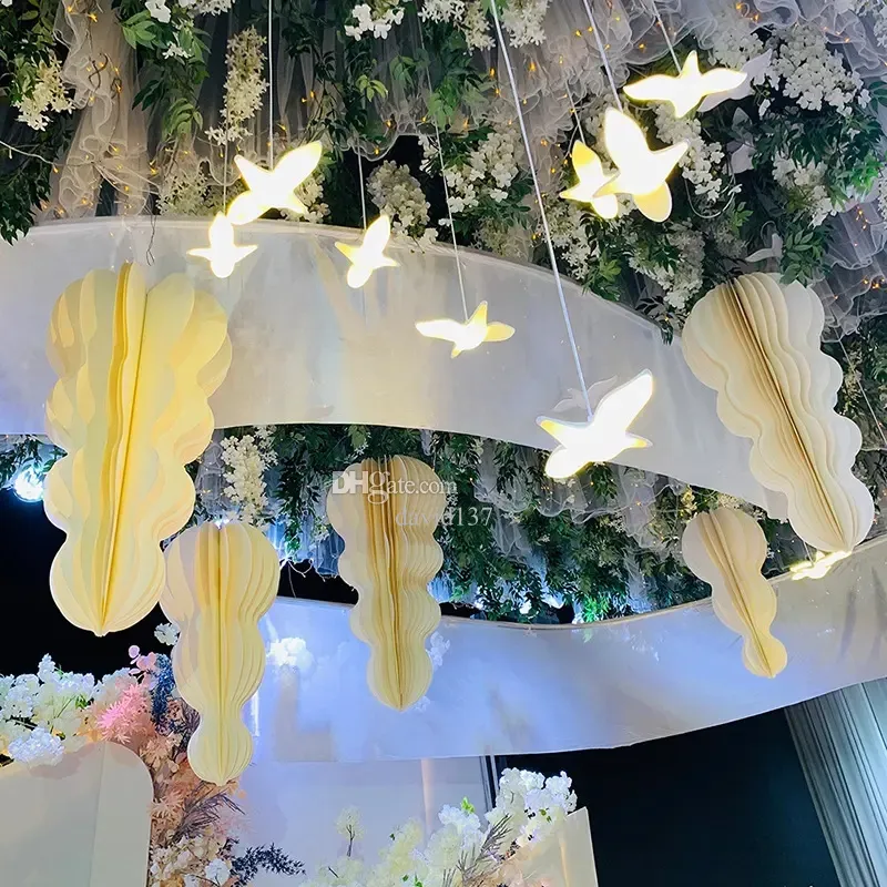 Wedding props ceiling decorative paper gourd show window decoration paper art dessert table walkway pillar backdrop stand 856