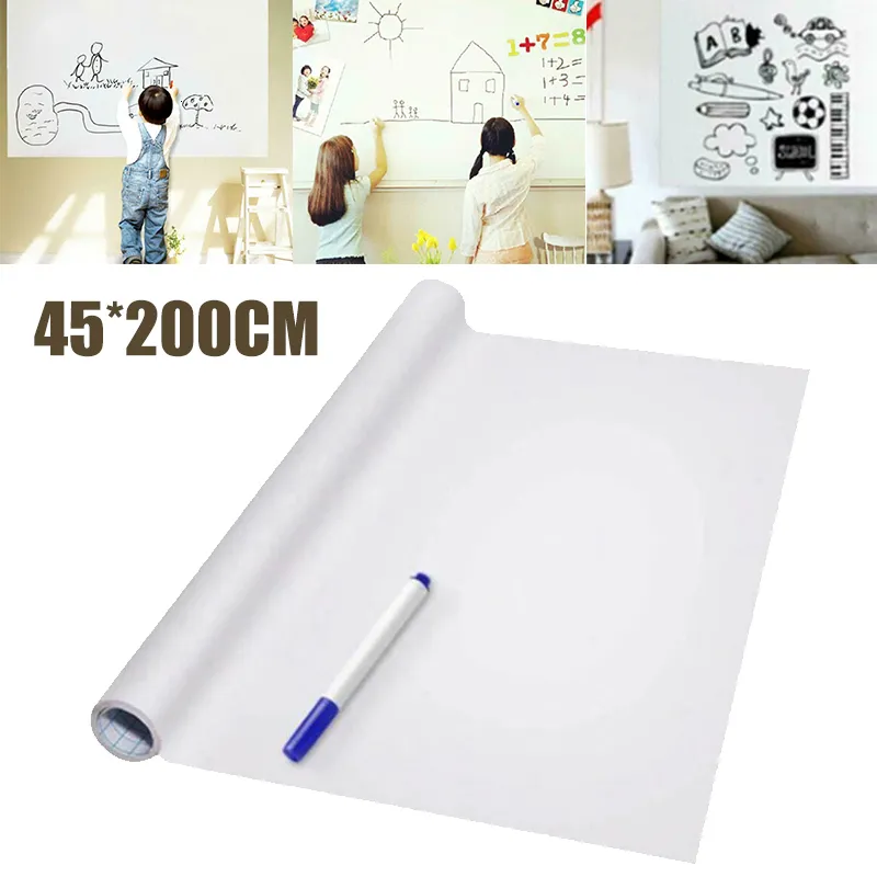 ألواح Whiteboards 45*200 سم ملصقات ألواح السبورة السحرية ملصقات جافة قابلة للمسح مع لوازم تدريس مدرسة مكتب القلم 230621