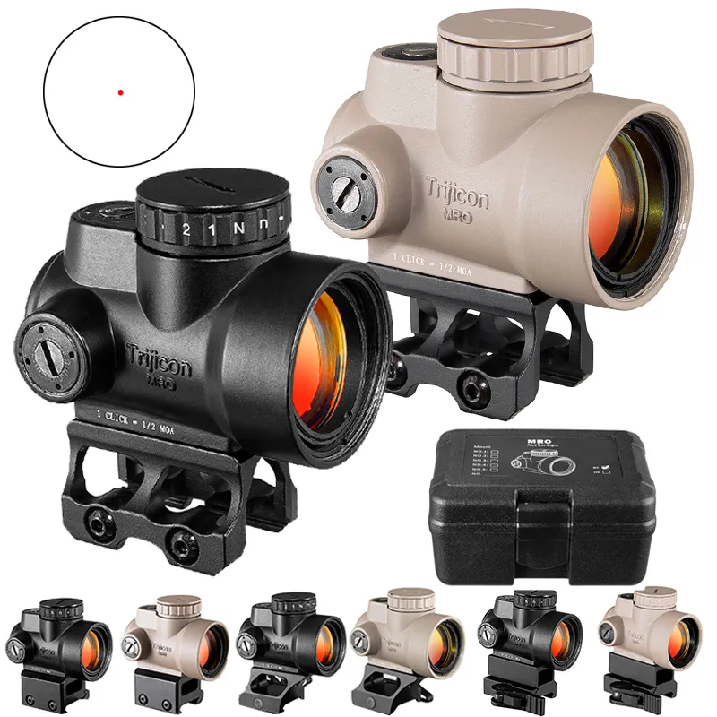 Trijicon Mro Style Holographique Red Dot Sight Optique Portée Tactique Airsoft avec 20mm Monture de Portée pour Fusil de Chasse