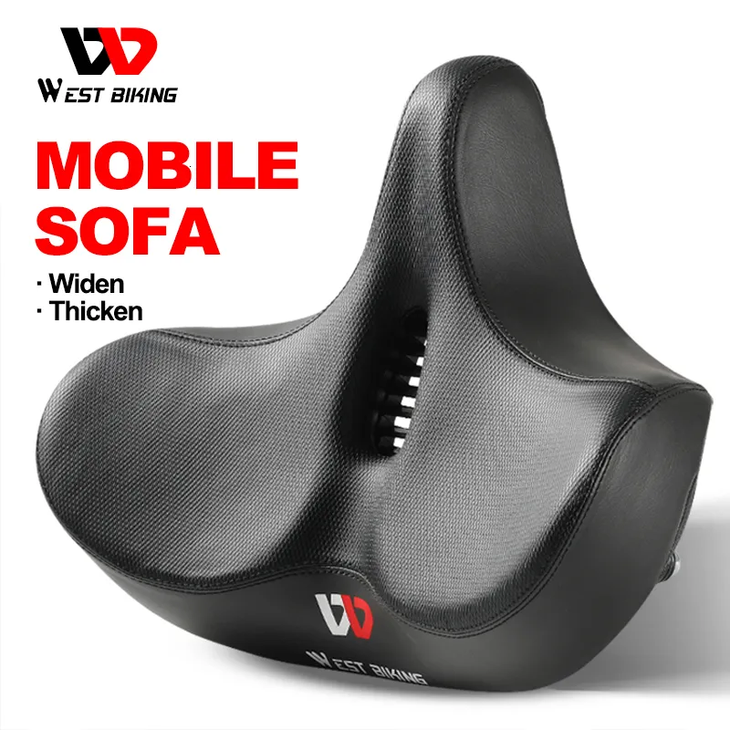 Fietszadels WEST FIETSEN Ergonomische Big Butt Fietszadel Verbreden Dikker Kussen Pad Comfortabel Ademend Fietsen Seat MTB Road 230621