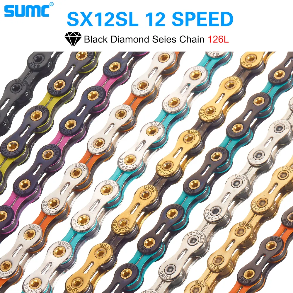 سلاسل الدراجات SUMC 12 سرعة الماس SL سلسلة MTB Mountain Road Ultra Light و DANED 12SPEED مفقود الرابط 12V 230621