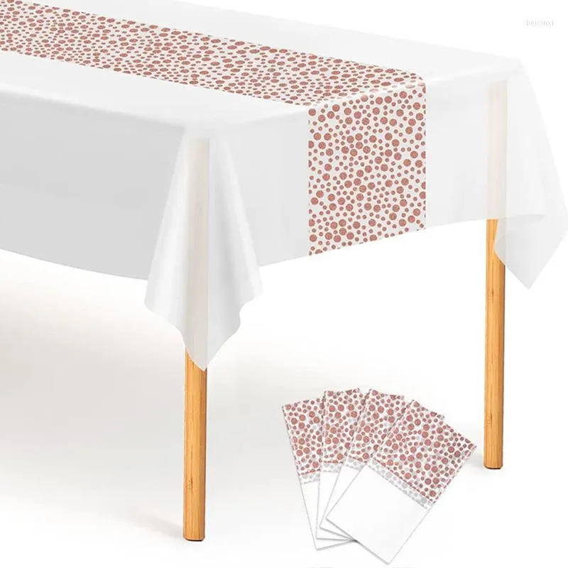 テーブルクロス1PCイベントテーブルウェアオイルプルーフテーブルクロスマットゴールドドット誕生日装飾防水パーティー用品137x274cm