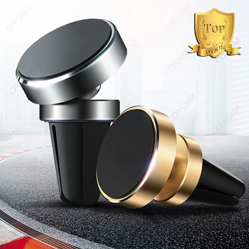 2023 Ny bilmagnetisk mobiltelefonhållare Metal Alloy Rotation Cell Phone Stand Kickstand Mount Auto för iPhone Xiaomi GPS Stand