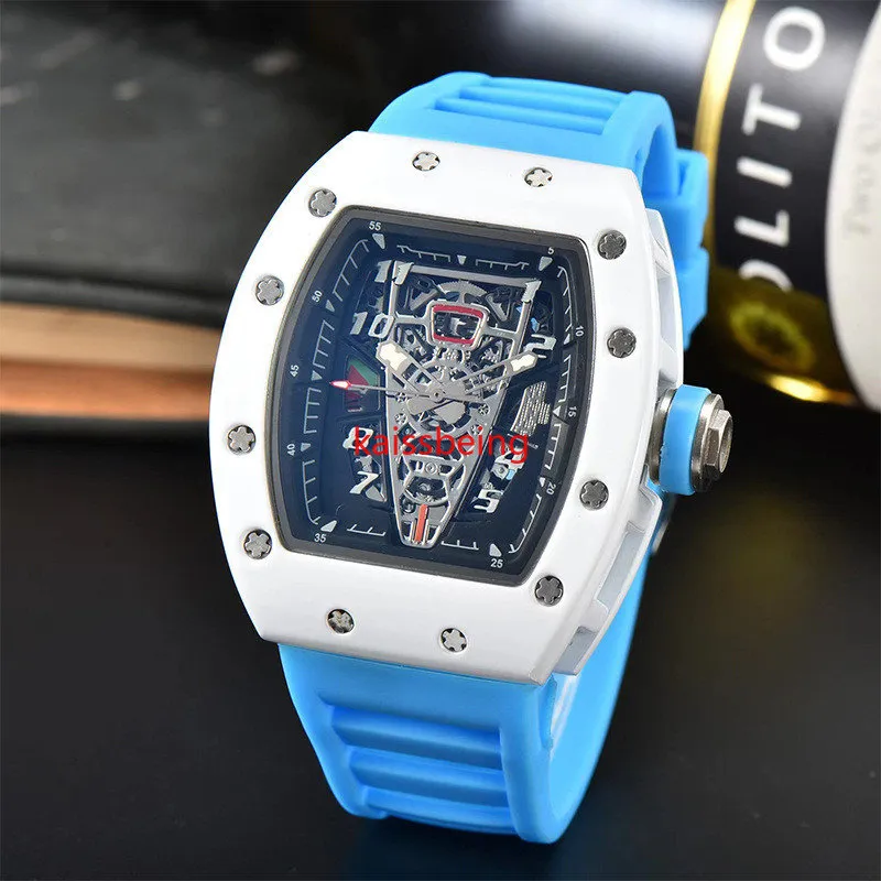 r2023 Automatic motion waterproof full function herenhorloge topmerk luxe keramische rand heren uitgehold quartz horloge