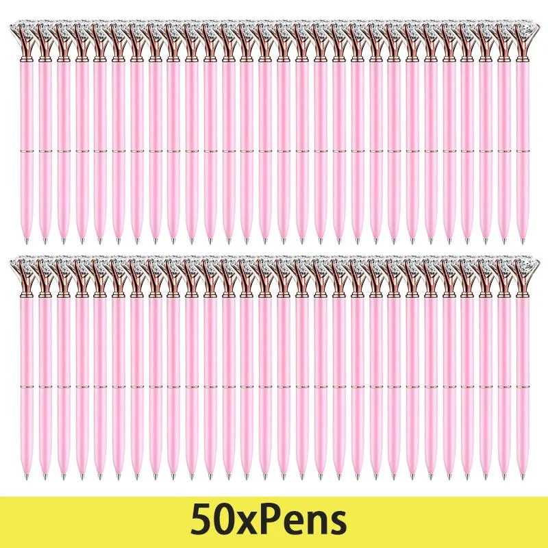 50pcs duży diamentowy pen pen ballpoint Student Spiratery Office Prezenty biznesowe