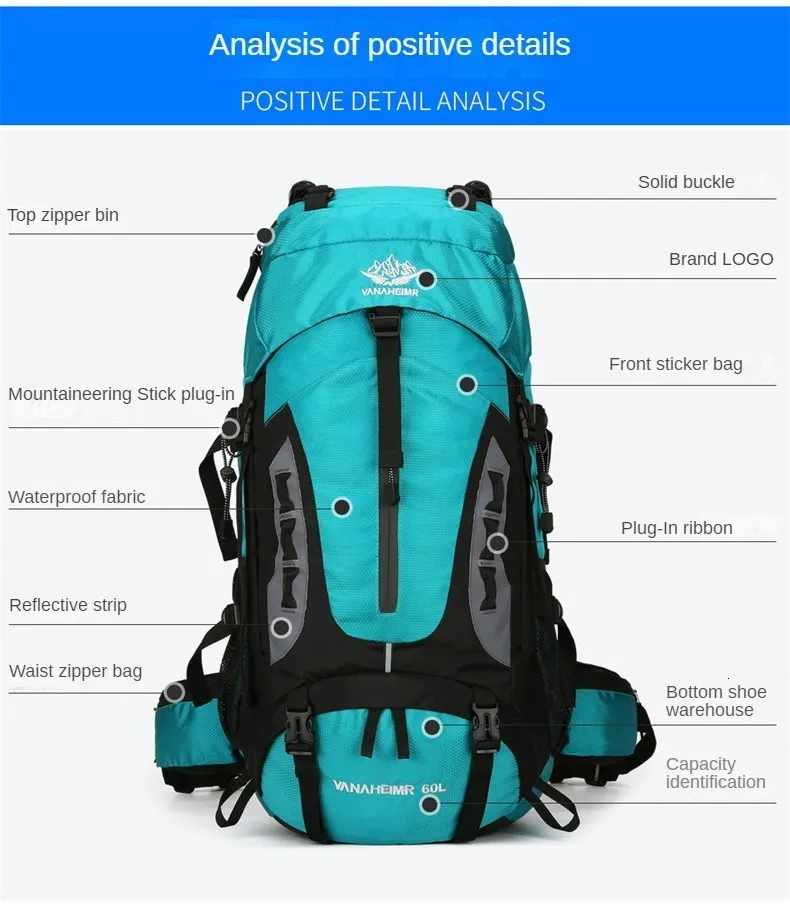 Zaini Da Viaggio Zaino Da Campeggio Da 60 Litri Borsa Da Viaggio Da Uomo  Zaino Da Arrampicata Zaino Da Escursionismo Di Grandi Dimensioni Borse Da  Spalla Sportive Da Alpinismo Allaperto 230621 Da 19,58 €