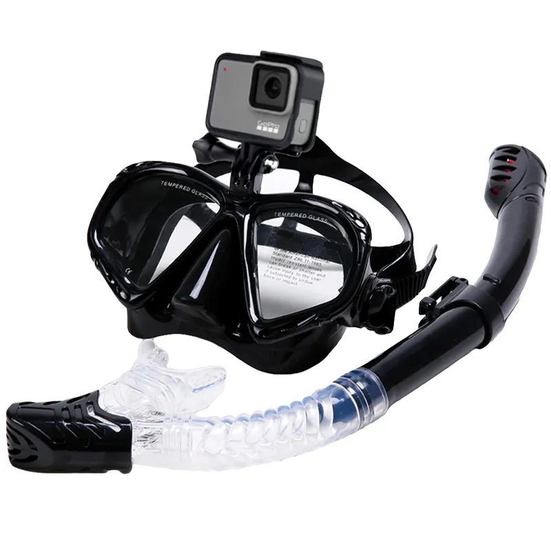 Dykmasker Joymaysun Snorkel Tube Set Mask Antifog Swimming Goggles för GoPro Underwater Sports Camera 230621