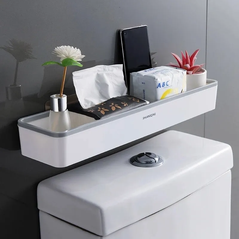 Wall Mounted Bathroom Shelf Organiser Cabinet With Hole Free Shelves And White Shelf Organizer Multifunctional Above Toilet Rack From Men09 11.51 DHgate.Com
