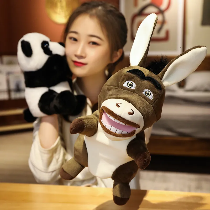 Marionnettes 25 38CM Mignon Kawaii Peluche Panda / Âne / Lapin