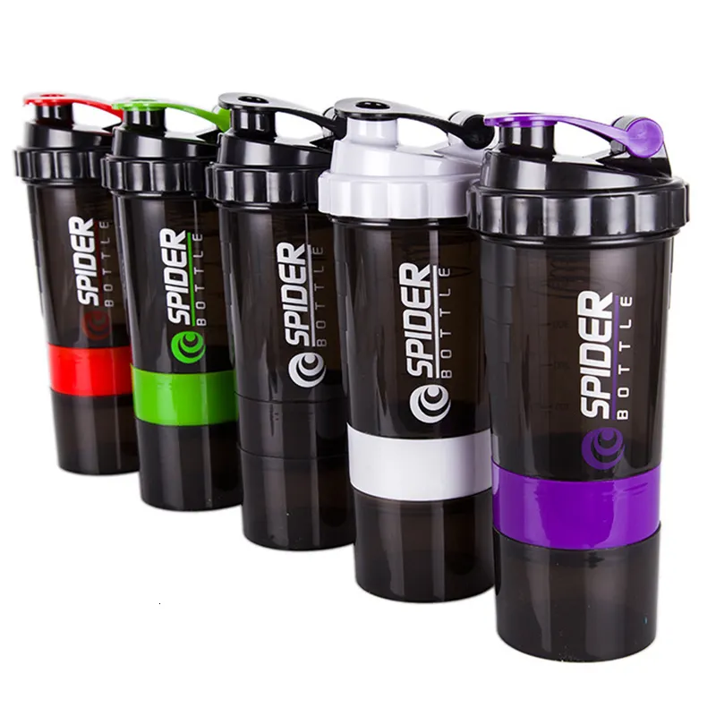 Water Bottles 3 Layers Shaker Protein Bottle Powder Shake Cup Large Capacity Plastic Mixing BodyBuilding Exercise 230621 From 6 26 DHgate