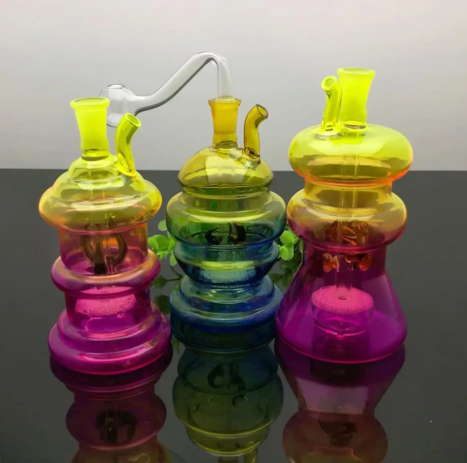 Tubi di fumo Narghilè Bong Glass Rig Oil Water Bong Bollitori per pipa ad acqua in vetro a forma multipla con suono ultra silenzioso