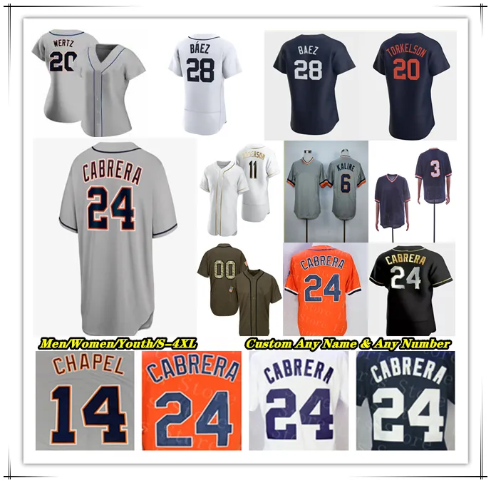 Jersey de béisbol de Detroit Javier Baez Spencer Torkelson Miguel Cabrera Riley Greene Zach McKinstry Nick Maton Matt Vierling Eric Haase Akil Baddoo TIGRES Andy Ibáñez