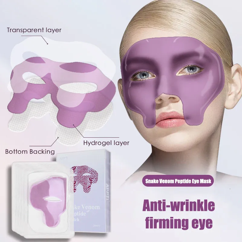 Massager oczu węża jad Pep Anti Wrinkle Mask Anti Agying Przuszająca skóra Fade Ciemne kółka Puszysty kolagen łatki Koreańska Opieka 230621