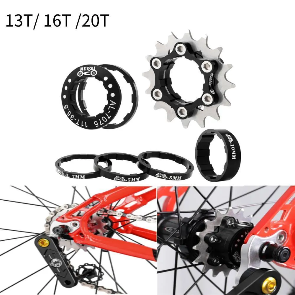 Bike Freewheels Chainwheels MTB Bicycle Cassette Freewheel Single Speed Cog Chain Tensioner Kit Flywheel Sprocket Conversion Cycling Accessori 230621