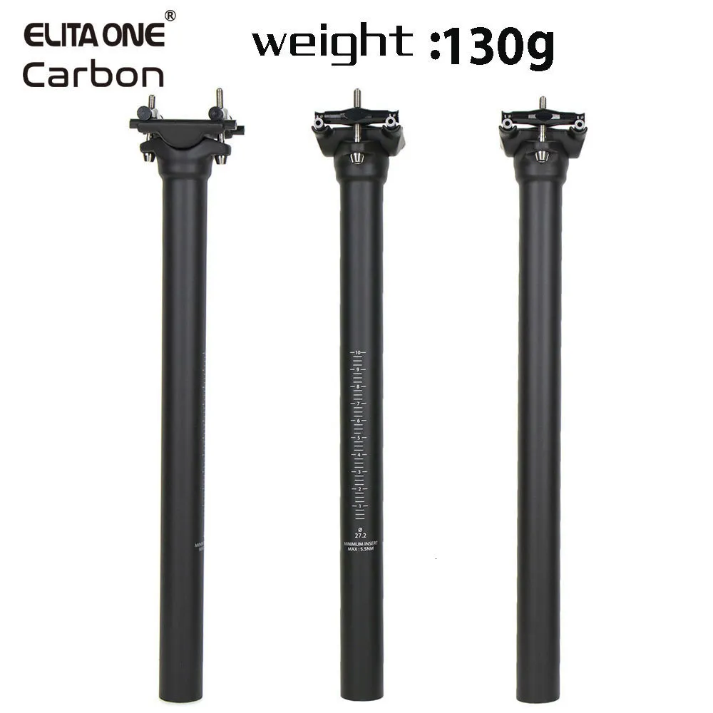 Bike Stems ELITA ONE Carbon Seat Post 27.2 30.9 31.6mm MTB Road Biike Fiber Seatpost Screws Light 130g Tube 230621