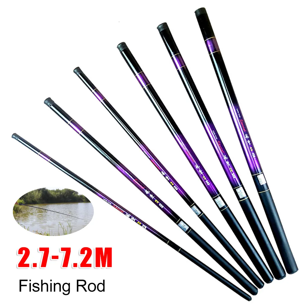 Spinning Rods 24m57m Télescopique De Pêche Ultra-Léger Dur Pôle Carpe Canne pour Stream D'eau Douce Tackle Accessoires 230621