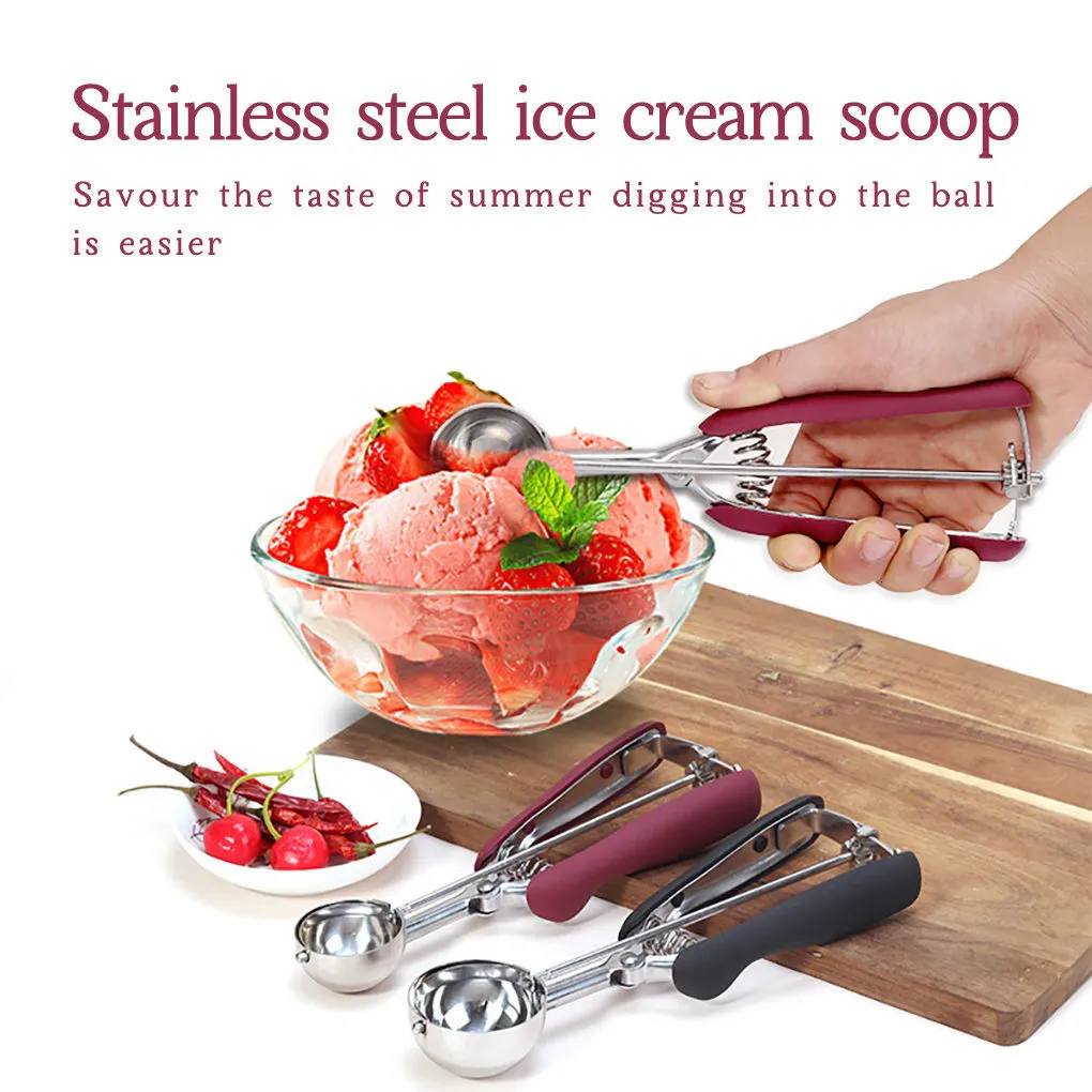 Stainless Steel Cookie Dough Scooper Kitchen Ice Cream Scoop Fruit Melon  Baller