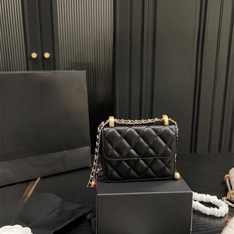 Luxurys kanal çantası tasarımcı çantaları çanta çift altın top mini kırmızı zarf çanta çantası moda doku deri çok fonksiyonlu taşınabilir omuz crossbody çanta