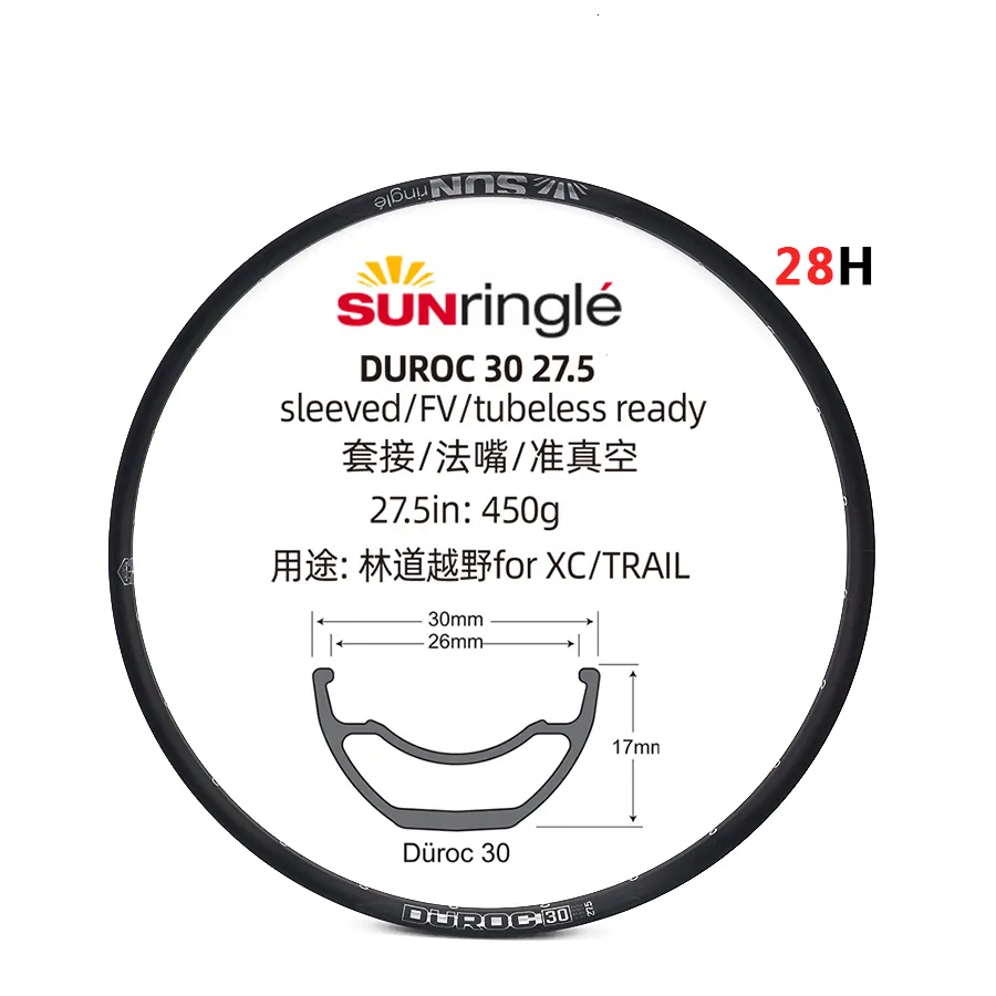 Bike Wheels Sunringle DUROC Rims 30 35 37 40 42 50 Mtb 27.5 29