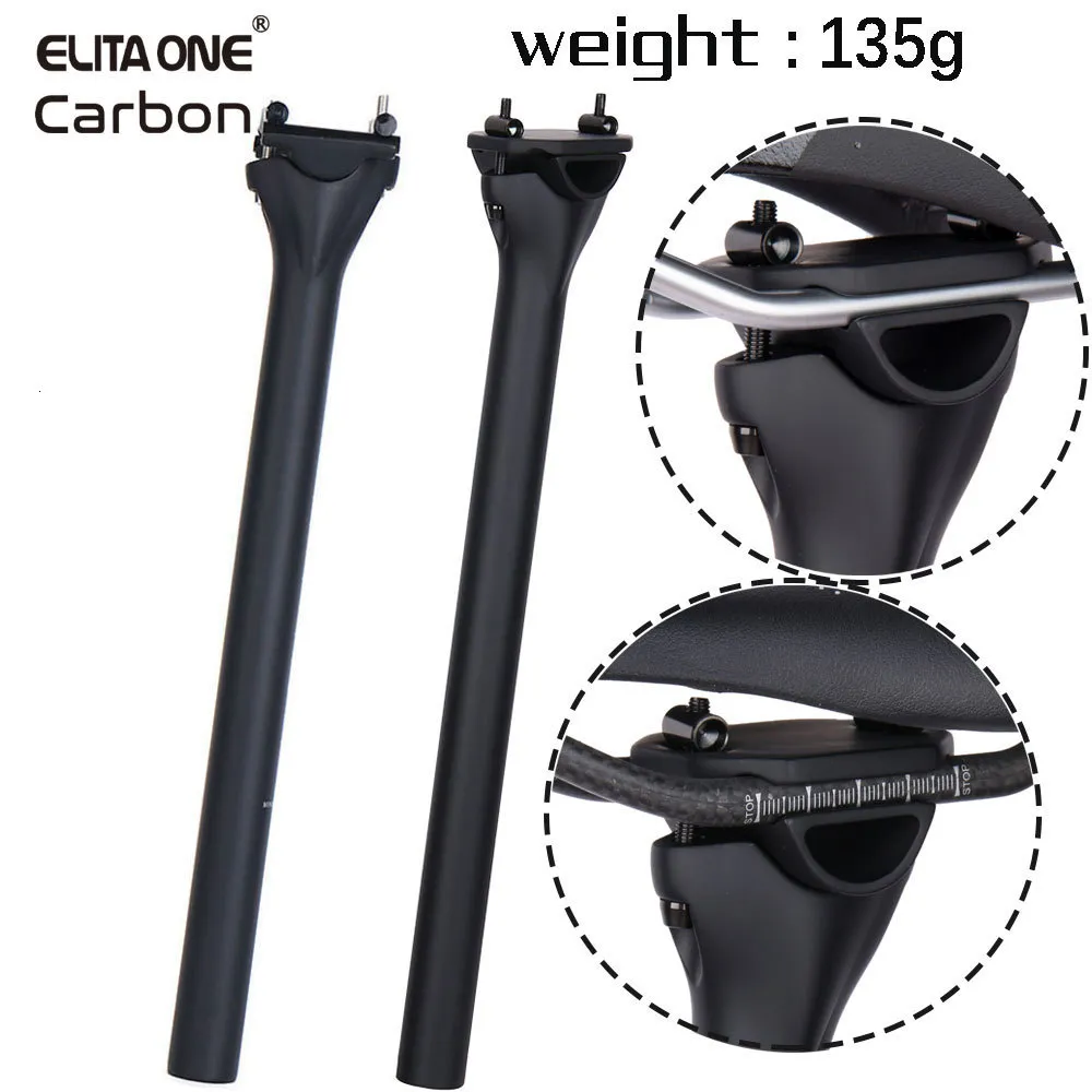 دراجة سيقان Elita One MTB مقعد ألياف الكربون Post 27.2 30.9 31.6mm Mountain Road Seatpost UD Matte Bicycle Parts 230621