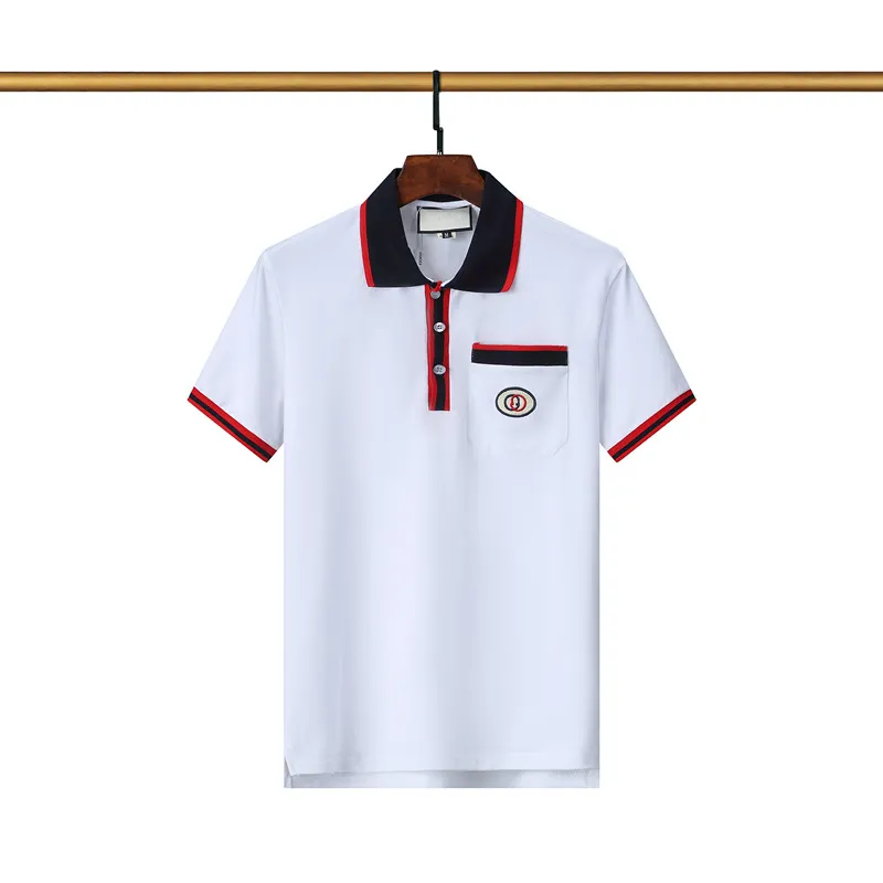 2023 Lüks Tasarımcı T-Shirt İşlemeli Polo Gömlek Kısa Kollu Katı Polo Gömlek Polo Homme İnce Erkekler Camisas Polos Günlük M-3XL