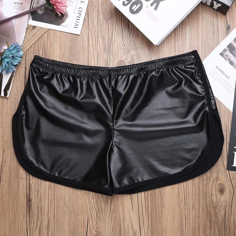 Herren Bademode Kunstleder Boardshorts Strand mit Gesäßtasche Männer Laufen Fitnessstudio Mann Sport Boxer Kurze Hosen 230621