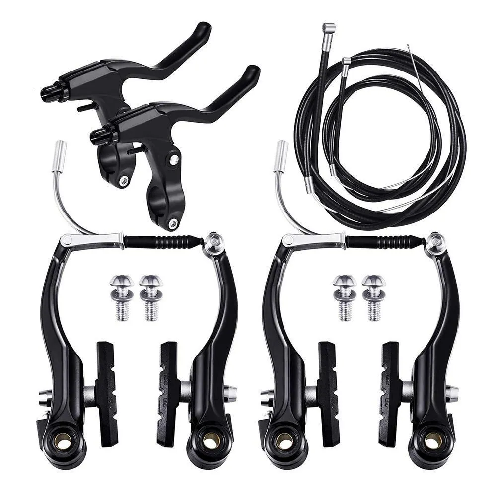 Gabbie per bottiglie d'acqua Set freno bici Kit cavi leva da montagna Lega di alluminio Pinza anteriore posteriore V per accessori ciclismo 230621