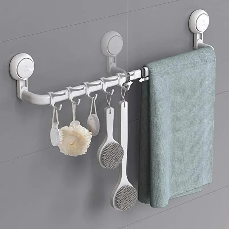 Handdoekenrek met zuignap, ruimte aluminium wandgemonteerde