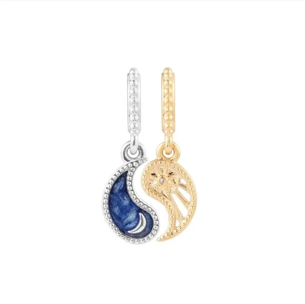 Yaz Yeni 925 STERLING Gümüş Splitable Sun Moon Dangle Charm Fit Pandora Bilezik Boncuklar Diy Takı Aksesuarları Hediyeler