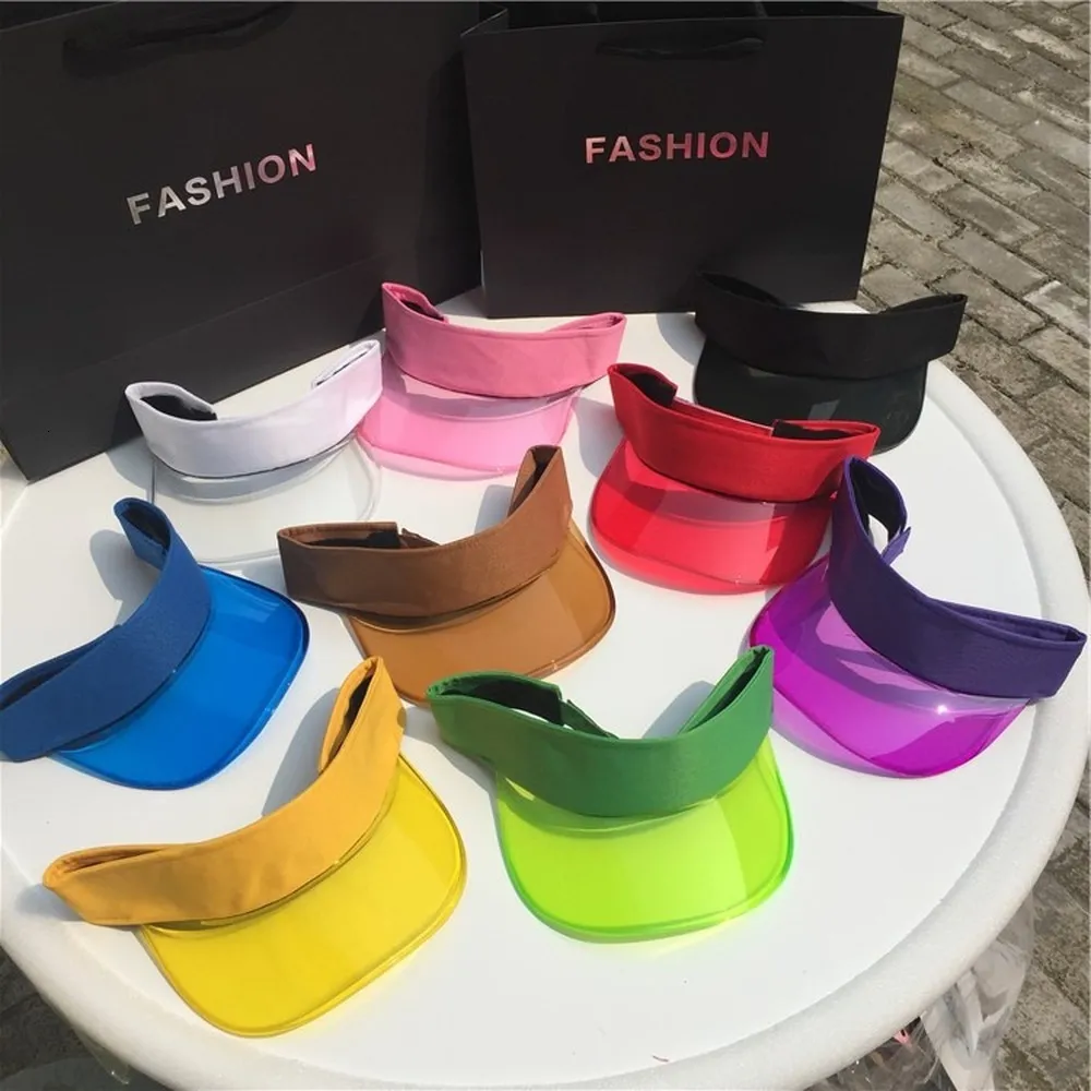 Viseras Anti UV transparente tapa vacía verano sol sombrero plástico PVC mujeres hombres moda visera gorras deporte al aire libre bicicleta sombrilla 230621