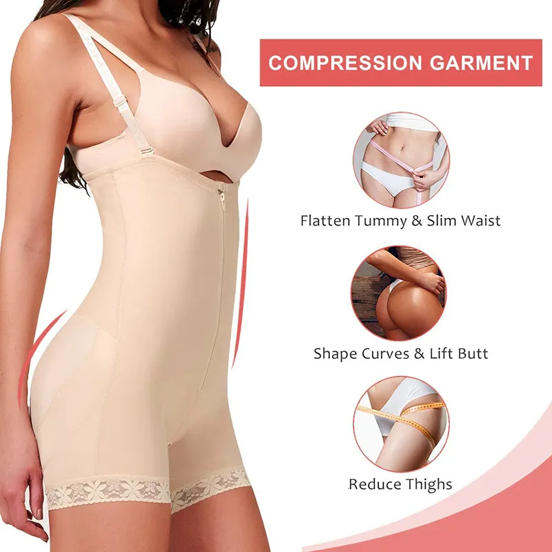 Vaslanda Women Shapewear Bodysuit Full Body Shaper with Sleeves 3 in 1 Post  Surgery Firm Control Fajas Compression Garment, Beige, XX-Large :  : Clothing, Shoes & Accessories