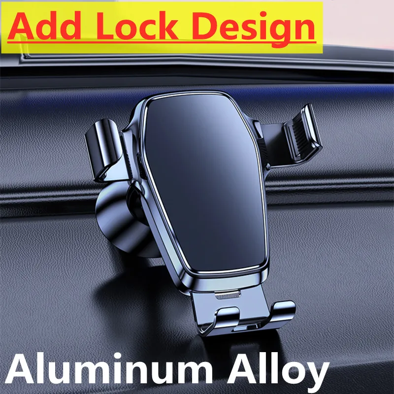 Auto Lock Car Phone Holder Universal Smartphone Mobile Stand Cell GPS Mount Clip Support i bilen för iPhone Xiaomi Huawei Samsung