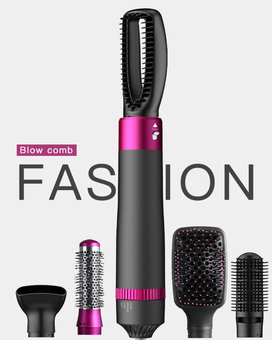 5-in-1 Multifunctional Hot Air Comb Curler High Power Straightener Styling Hair Care Electric Blow Dryer Enhance Your Beauty Everyday