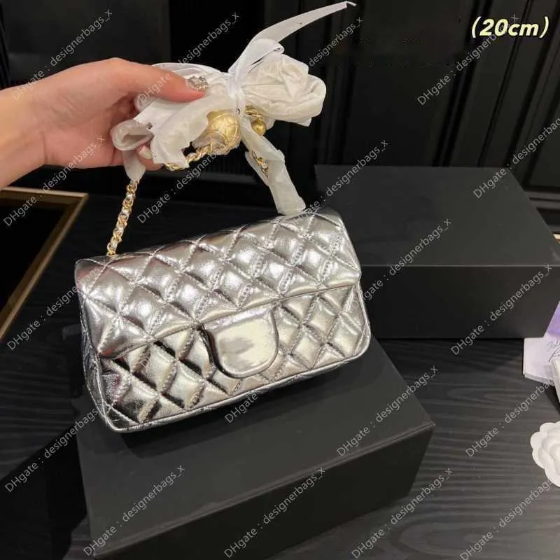 Purses Crossbody Grid 2024 New Bag Mini C Ling äkta läderman Golden Ball Chain Square Crossbody Versatile Casual Small Fragrant Style Women Luxurys handväskor