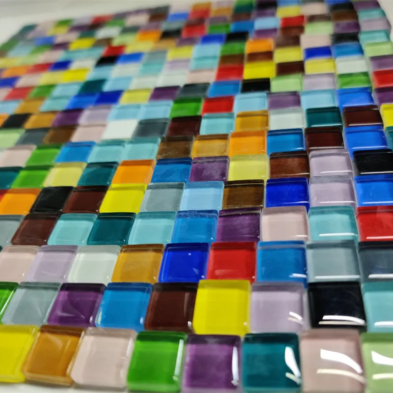 Craft Tools 300g/10.58ozApprox. 300pcs Glass Mosaic Tiles 1cm/0.39in Square Craft Tile DIY Mosaic Making Materials 0.4cm/0.15in Thickness 230621