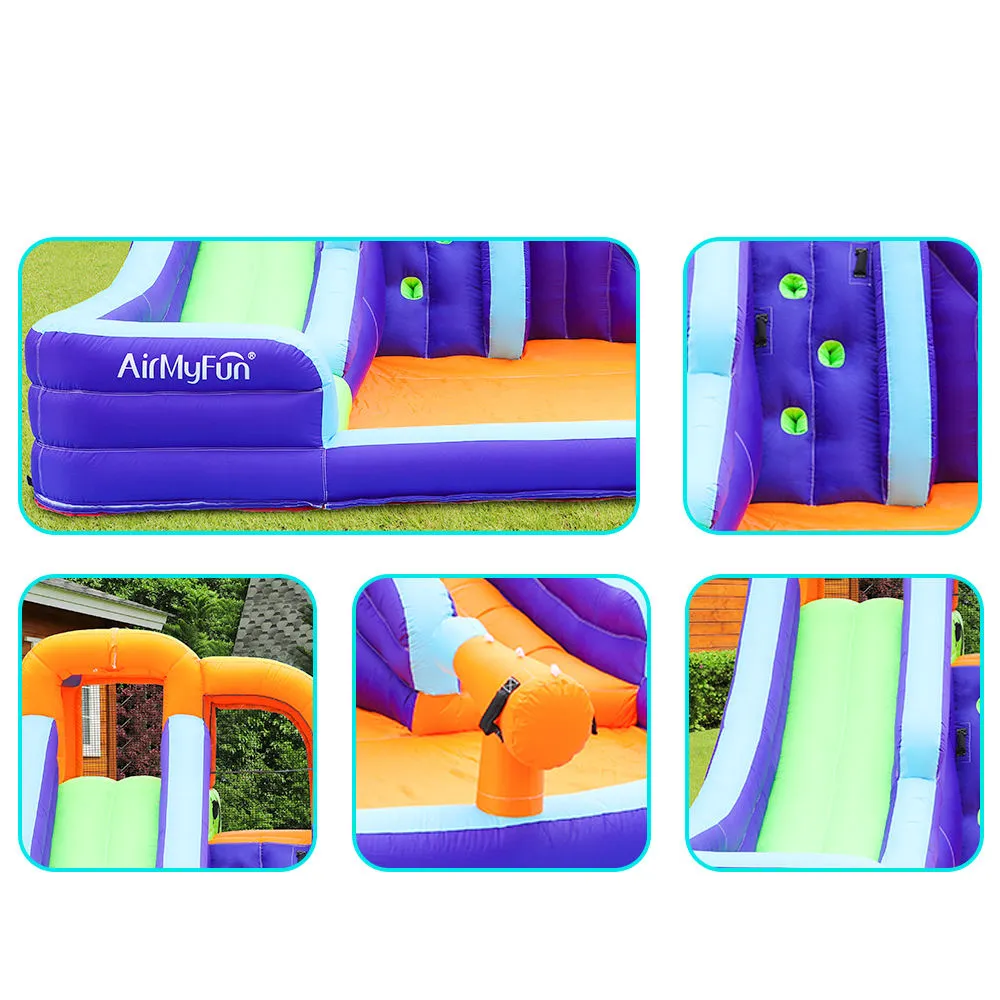 Inflatable Water Slide Near Me Water Park with Blower Water Cannon Splashing Gun Playhouse for Kids Summer Indoor Outdoor Play Fun Small Toys Birthday Party Gifts